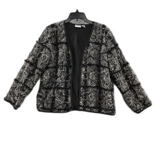 Chico’s Black and White Froo Froo Interlude Silk Blend Jacket - Size 0 or 4/S